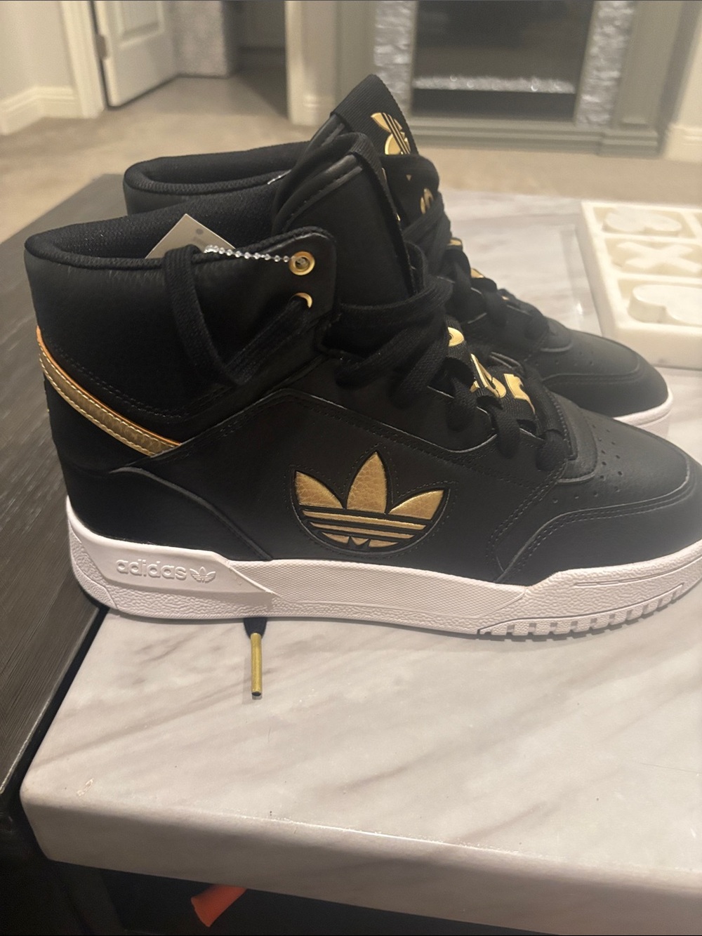 adidas Black and Gold Drop Step XL Men’s Sneakers 9